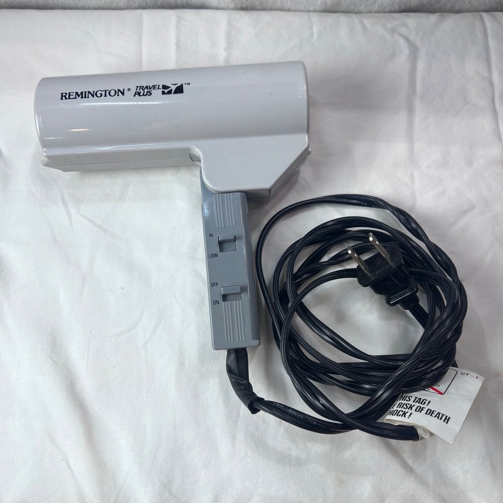 Remington Travel Plus Folding Hair Dryer Dual Voltage 1200W Grey White UT-1